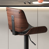 SERENITà European Wooden Modern Bar Stools Bistro Stool with Rotating and Aerodynamic Multi-levelled