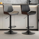 SERENITà European Wooden Modern Bar Stools Bistro Stool with Rotating and Aerodynamic Multi-levelled