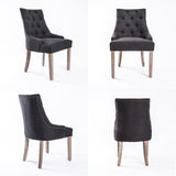 French Provincial Dining Chair | Oak Leg | 4 Pieces | AMOUR BLACK
