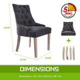 French Provincial Dining Chair | Oak Leg | 4 Pieces | AMOUR BLACK
