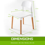 4X Retro Belloch Stackable Dining Cafe Chair WHITE