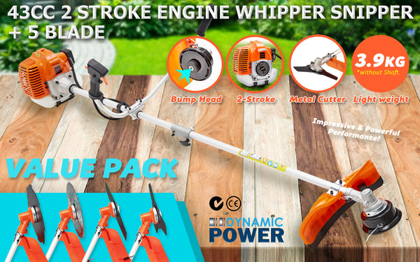 Garden Whipper | Snipper | Brush Cutter | 43cc + 4 Blade