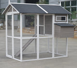 YES4PETS Grey XL Chicken Coop Rabbit Guinea Pig Hutch Ferret Hen Cat Bird House