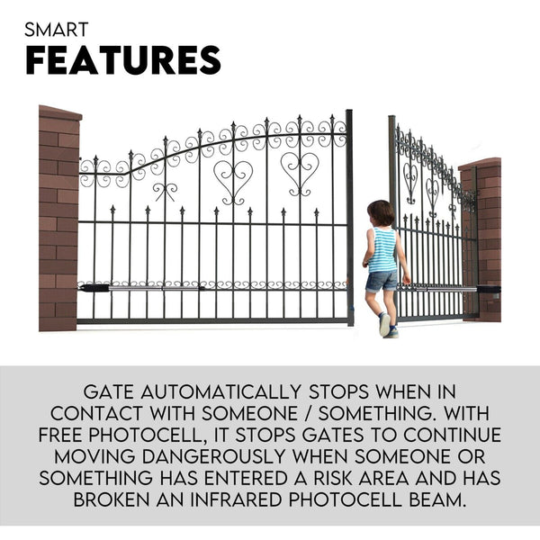 Automatic Gate Opener | Double Swing | Full Solar Power Kit | Remote Control