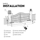 Automatic Gate Opener | Double Swing | Full Solar Power Kit | Remote Control