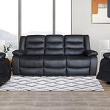 Recliner Sofa| In Faux Leather | 3 Seater | Lounge Couch | Black