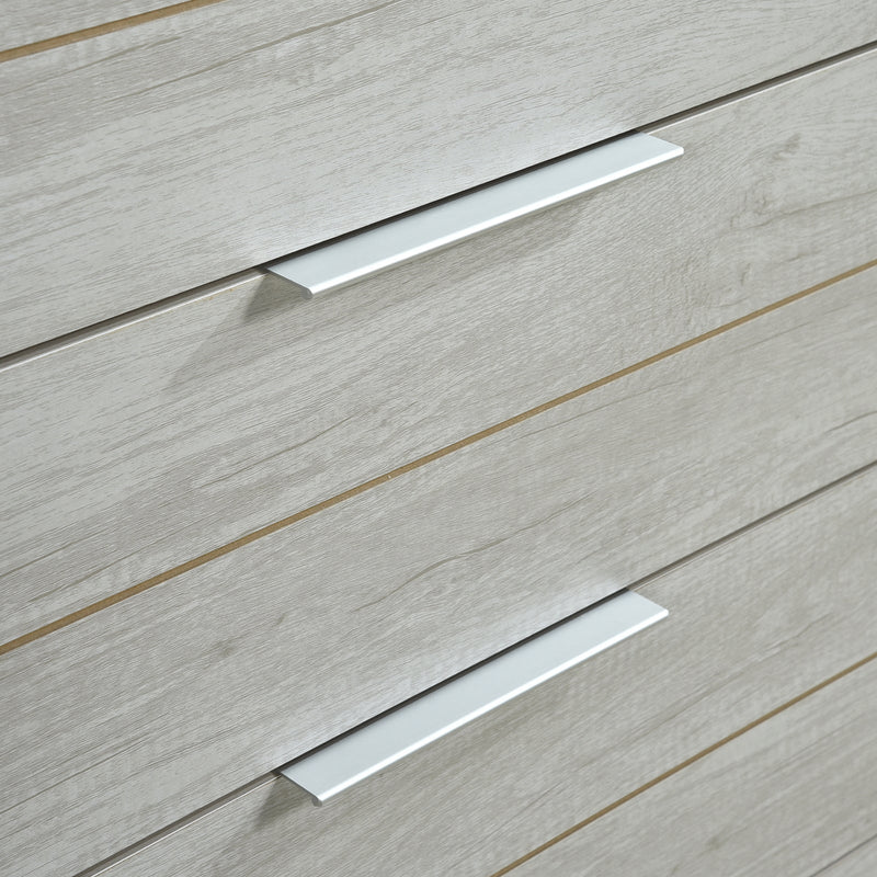 Tallboy with 5 Storage Drawers Natural Wood like MDF in White Ash Colour