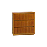 Tallboy MDF Brown Colour Waveform Design Three Drawers