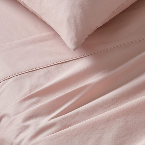 Gioia Casa Vintage Washed 100% Cotton Sheet Set with 2 Pillowcases - Pink - King Size