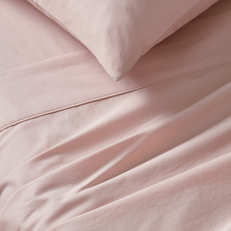 Gioia Casa Vintage Washed 100% Cotton Sheet Set with 2 Pillowcases - Pink - King Size