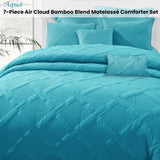 Ramesses Aqua 7- Piece Air Cloud Bamboo Blend Matelasse Comfort Set Queen
