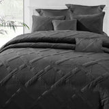 Ramesses Charcoal 7- Piece Air Cloud Bamboo Blend Matelasse Comfort Set Queen