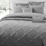 Ramesses Ultimate Grey 7- Piece Air Cloud Bamboo Blend Matelasse Comfort Set Queen