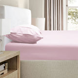 Ramesses 2000TC Bamboo Embossed Fitted Sheet Combo Set Pink Double