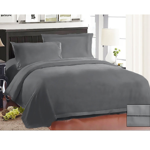 Ramesses 1000TC American Pima Cotton Quilt Cover Set Charcoal King