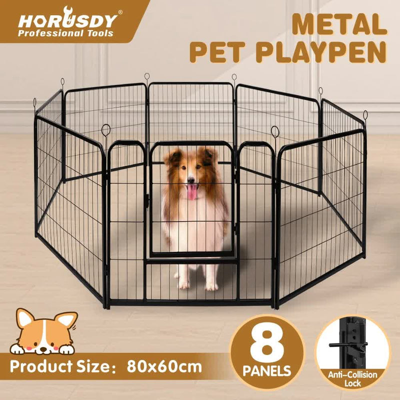 Pet Dog Playpen Puppy Exercise Cage Enclosure Fence Metal Outdoor 8 Panel