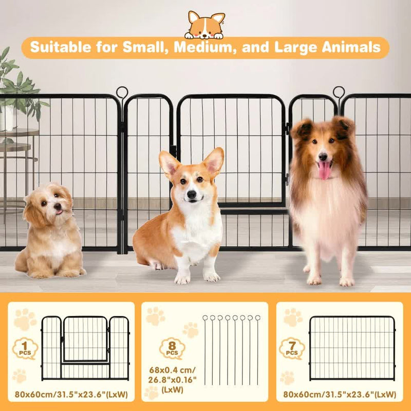 Pet Dog Playpen Puppy Exercise Cage Enclosure Fence Metal Outdoor 8 Panel