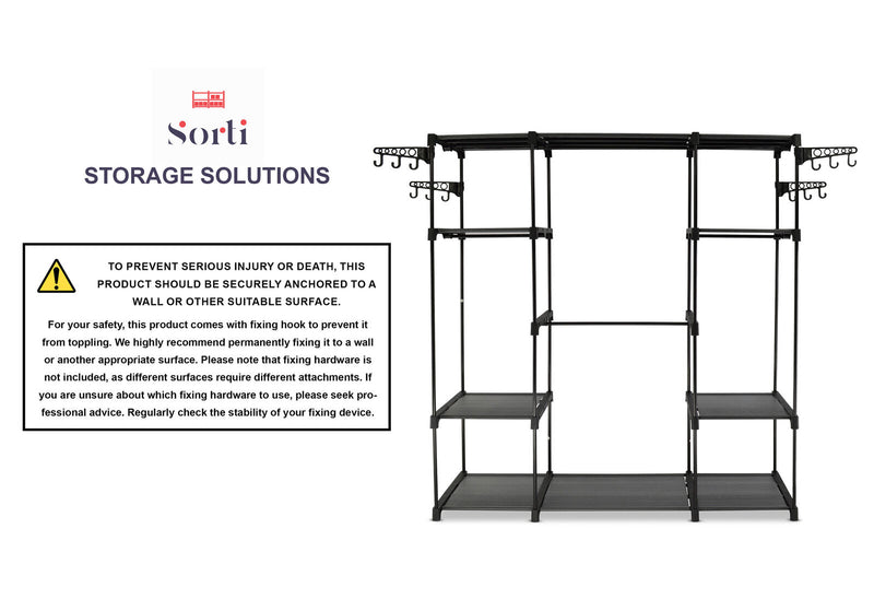 Sorti Freestanding Portable Closet Metal Wardrobe Garment Rack Hanger