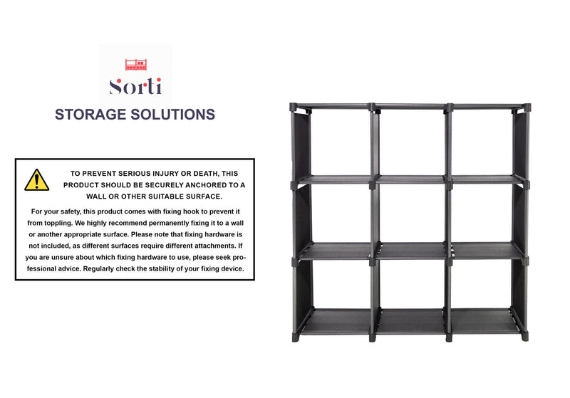 Storage Organizer, 9 Cubes, Wardrobe Closet Storage Shelves