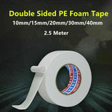 Double Sided White Pe Foam Sticky Tape Mounting Diy Craft Strong Adhesive 2.5M - 20mm*2.5m