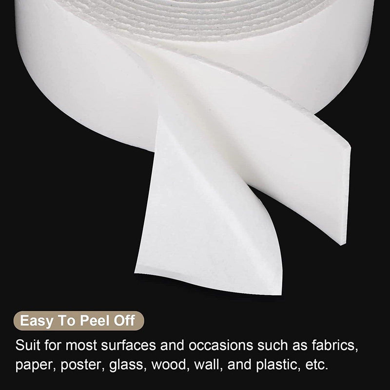 Double Sided White Pe Foam Sticky Tape Mounting Diy Craft Strong Adhesive 2.5M - 30mm*2.5m