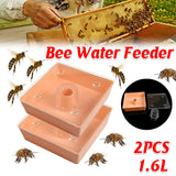 2PCS Bee Feeder Square Water Feeder Beehive Drinking Tool Plastic Beekeeping