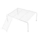 Metal Iron Chicken Feeding Ladder Grid Shelving Landscaping Platform Supplies - Black-L