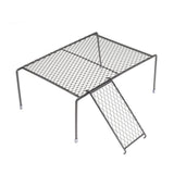 Metal Iron Chicken Feeding Ladder Grid Shelving Landscaping Platform Supplies - Black-S