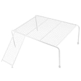 Metal Iron Chicken Feeding Ladder Grid Shelving Landscaping Platform Supplies - White-S