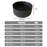 5x Felt Planting Bag Round Vegetable Garden Flower Seedling Grow Bags for Plants - Black-90*30cm