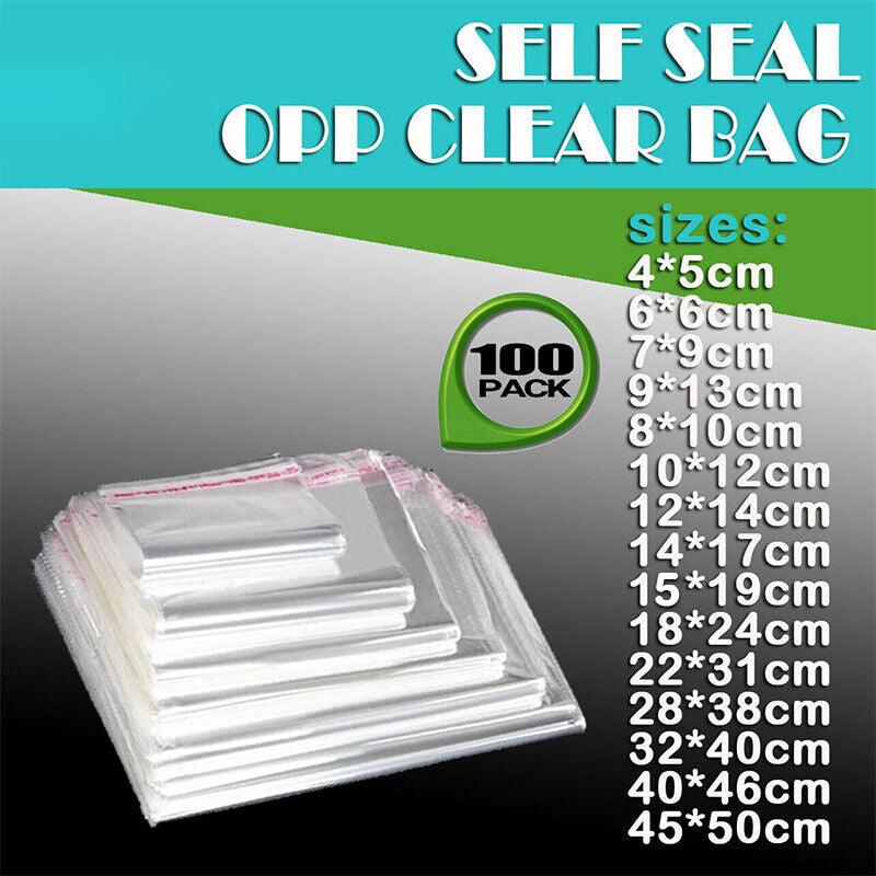 100Pcs Self-Adhesive Clear Opp Cellophane Bags with Air Hole - 6*6+2cm