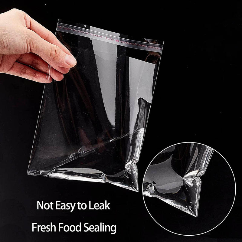 100Pcs Self-Adhesive Clear Opp Cellophane Bags with Air Hole - 6*6+2cm