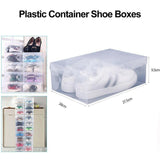 20x Plastic Shoe Storage Box - Stackable, Foldable Clear Shoe Boxes