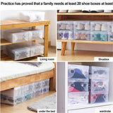 20x Plastic Shoe Storage Box - Stackable, Foldable Clear Shoe Boxes
