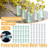 100/200PCS Flower Fresh Keeping Tube Floral Bouquet Nutrition Water Care Supply - 1.8*4cm - Green 200PCS