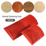 2PCS Wood Graining Tool Wood Grain Wall Art Paint For Wall Painting Decor DIY