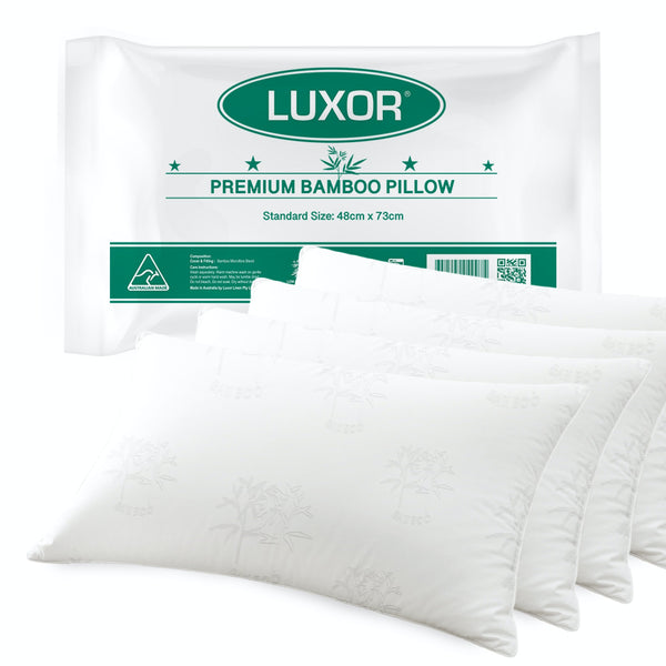Bamboo Cooling Pillow | Luxor | Standard Size Four Pack | Australian Made