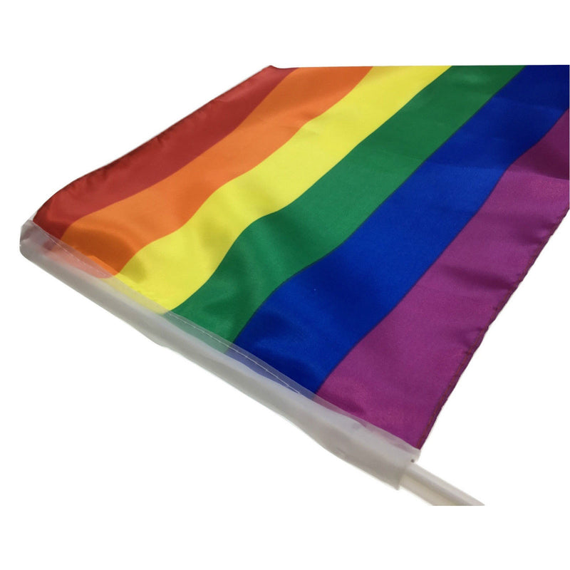 RAINBOW CAR FLAG with Window Clip | 30cm x 45cm | LGBT Gay Pride