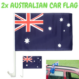 2x AUSTRALIA CAR FLAG with Window Clip Flags | Australia Day | 30cm x 45cm