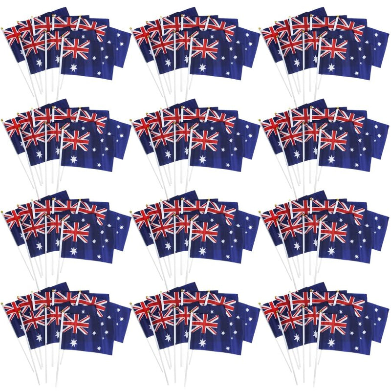 12x Australian Hand Flags | Set of 8 (14cm x 21cm)
