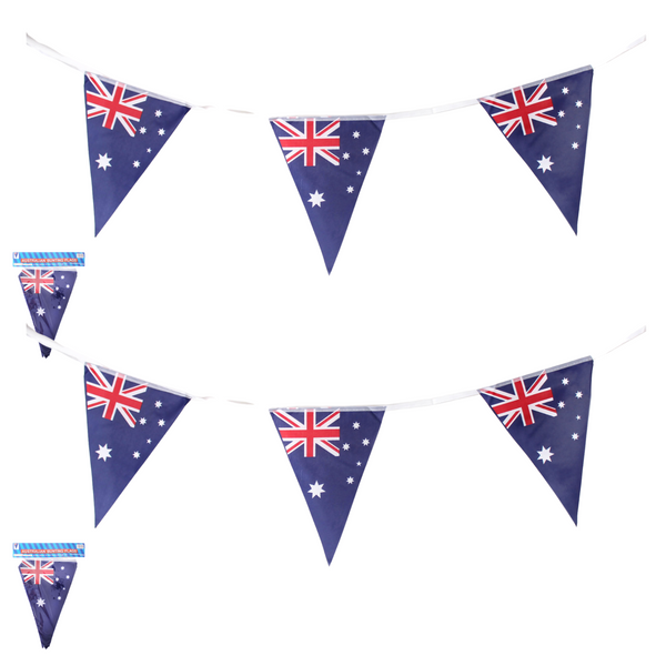 2x 3.6m AUSTRALIA BUNTING FLAG | Australian Day Colours | Party Banner Flags