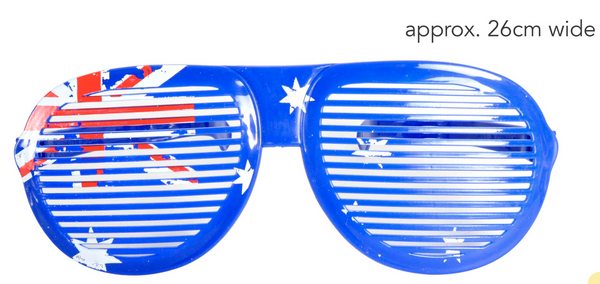 Jumbo Party Costume Glasses  | Australian Flag Design | Wayfarer Oversized 26cm Wide
