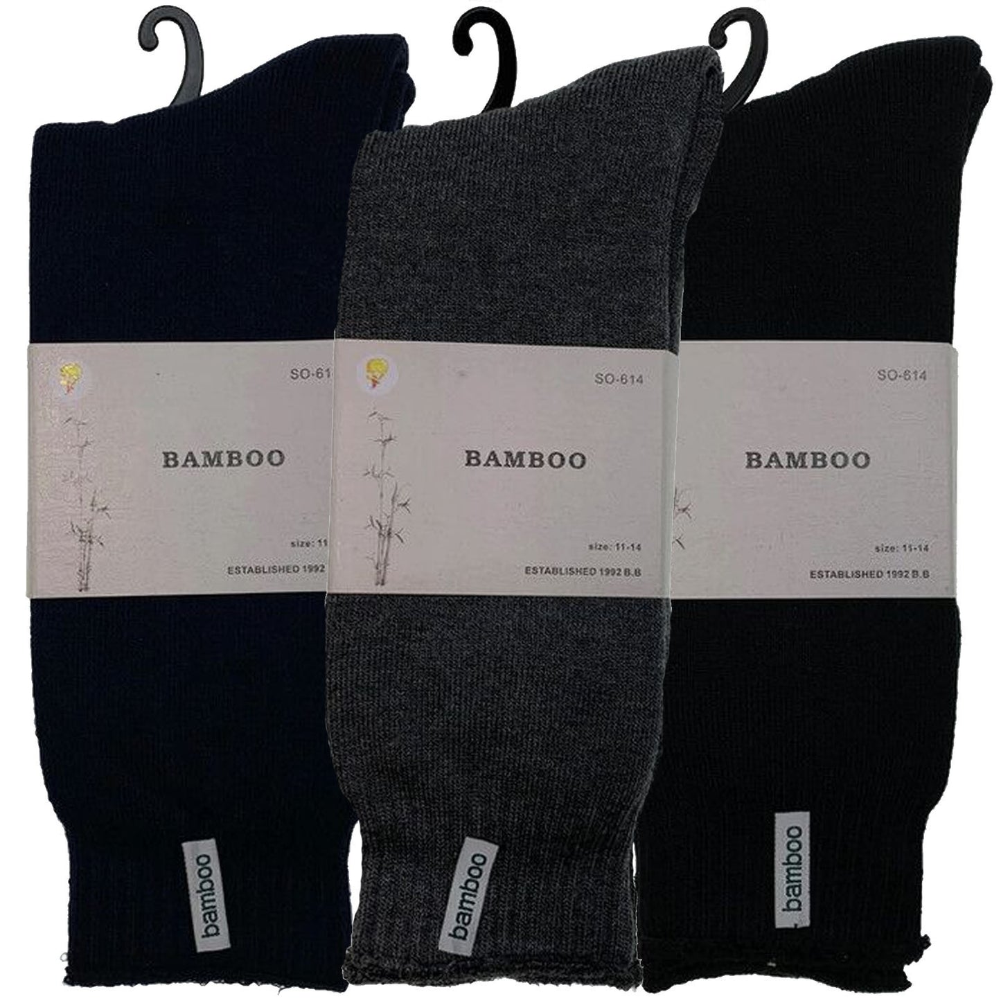 3 Pairs PREMIUM BAMBOO SOCKS Mens Heavy Duty Thick Work Socks BULK Cushion - Assorted Colour Pack - 7-11