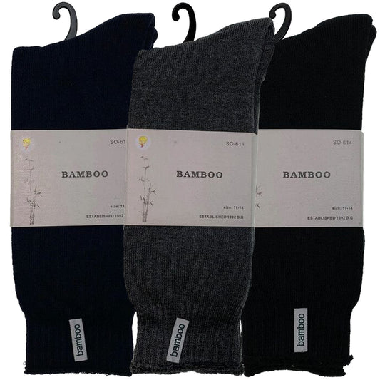 3 Pairs PREMIUM BAMBOO SOCKS Mens Heavy Duty Thick Work Socks BULK Cushion - Assorted Colour Pack - 7-11