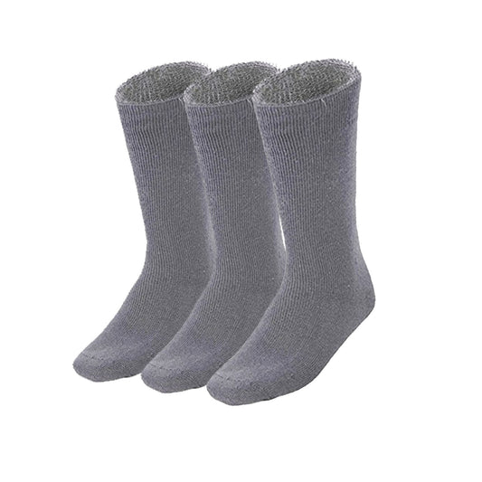 3 Pairs BAMBOO SOCKS Mens Heavy Duty Premium Thick Work Socks Cushion BULK - Charcoal Grey - 11-14
