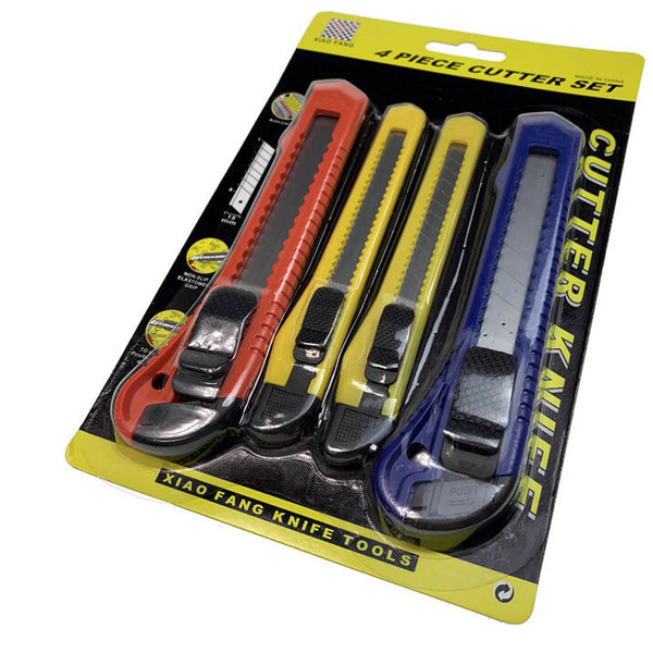 BOX CUTTER Knife | Retractable Blade | Durable Opener 18mm | 4 Pieces