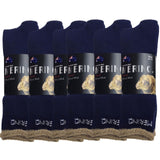 6 Pairs MERINO WOOL SOCKS Mens Heavy Duty Premium Thick Work Socks Cushion BULK - Navy Blue - 6-11