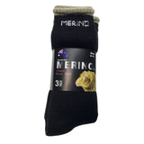 9 Pairs MERINO WOOL SOCKS Mens Heavy Duty Premium Thick Work Socks Cushion BULK - Black - 6-11