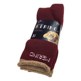 9 Pairs MERINO WOOL SOCKS Mens Heavy Duty Premium Thick Work Socks Cushion BULK - Burgundy - 6-11