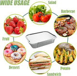 144x Aluminium Disposable Foil Food Container Trays Pans w/ Lids Covers Bulk 22cm*15cm*4.5cm